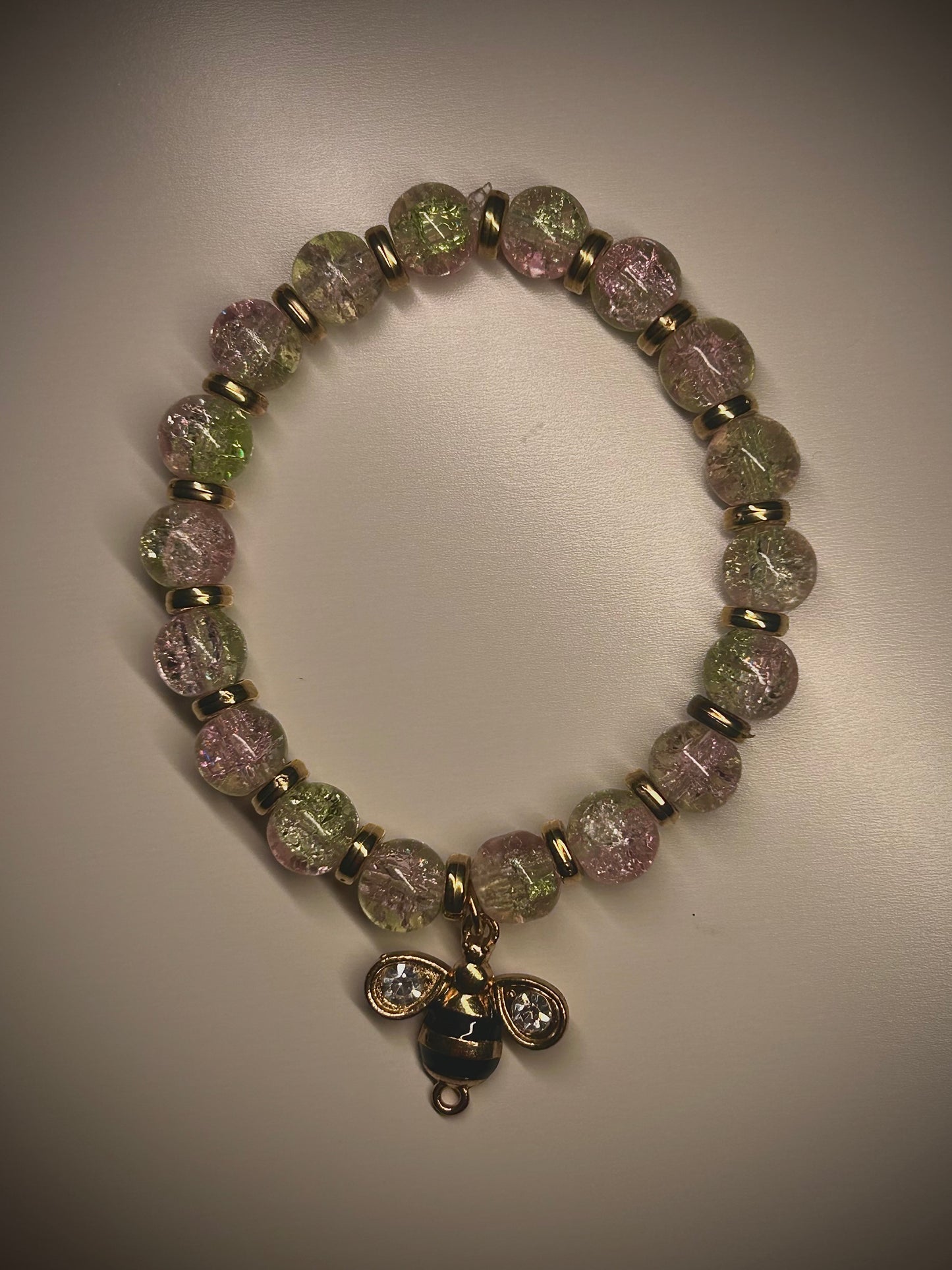 Pink & Green Bee Bracelet