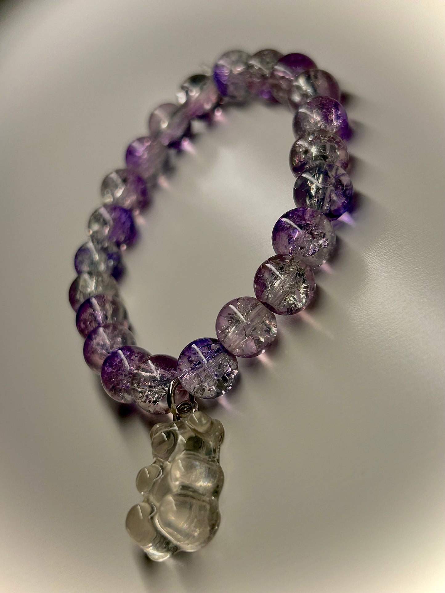 White & Purple Gummy Bear Bracelet
